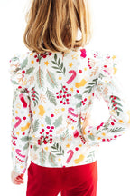 Holly Jolly Christmas L/S Ruffle Tee by Mila & Rose ®