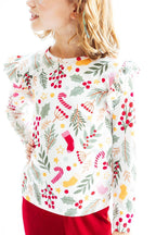Holly Jolly Christmas L/S Ruffle Tee by Mila & Rose ®
