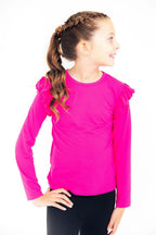 Hot Pink L/S Ruffle Tee by Mila & Rose ®
