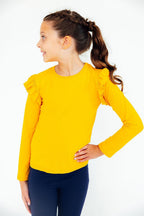 Mustard L/S Ruffle Tee by Mila & Rose ®