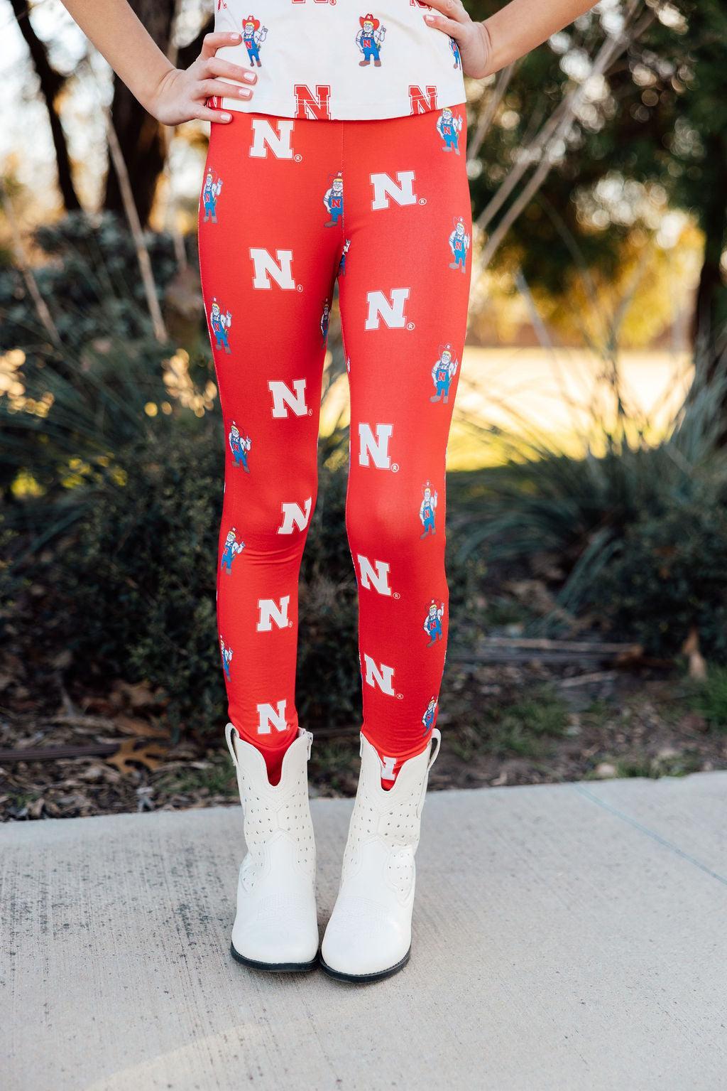 Nebraska Red Herbie Husker Leggings by Mila & Rose ®