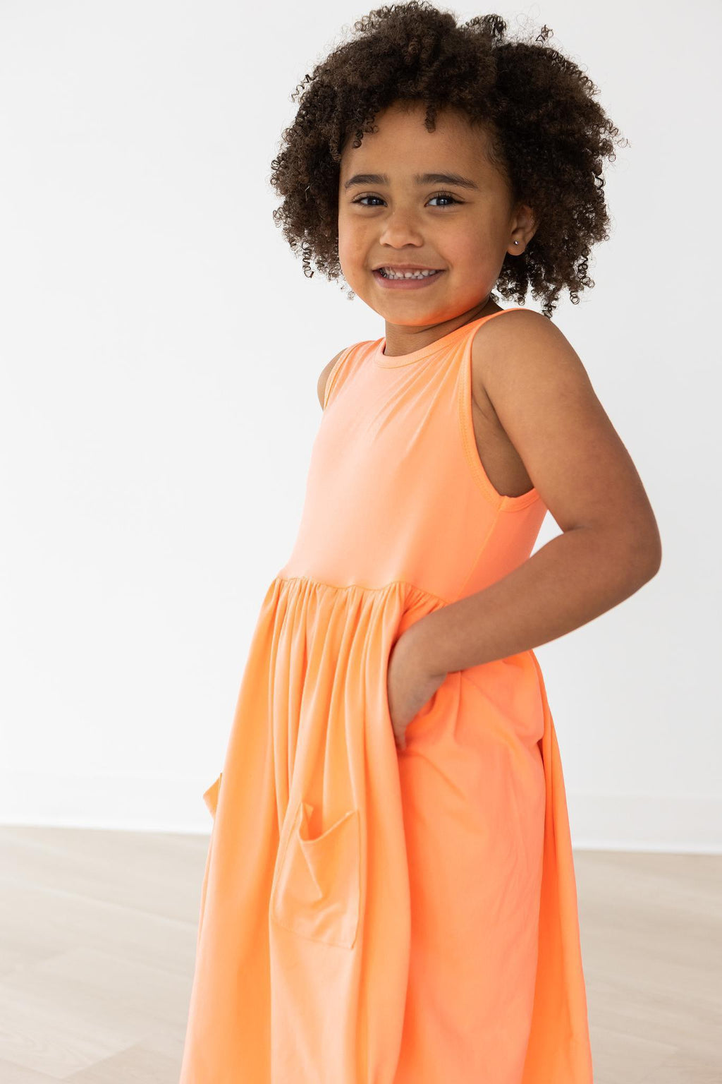 Neon Coral Tank Pocket Twirl Dress by Mila & Rose ®