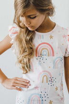 Over the Rainbow S/S Ruffle Tee by Mila & Rose ®