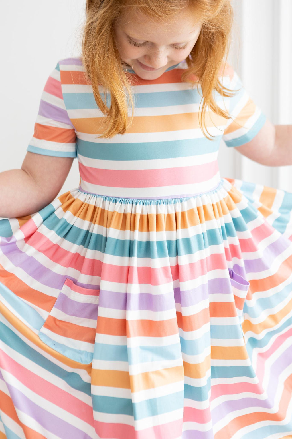 Spring Stripes S/S Pocket Twirl Dress by Mila & Rose ®