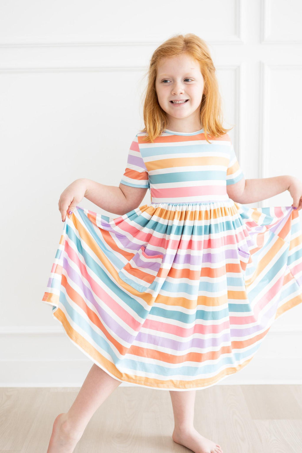 Spring Stripes S/S Pocket Twirl Dress by Mila & Rose ®