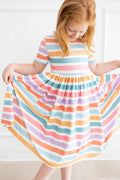 Spring Stripes S/S Pocket Twirl Dress by Mila & Rose ®