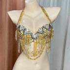 The Stardust Prism Sirena – Deluxe Beaded & Sequined Belly Dance Bra Top by Stardust Starlets