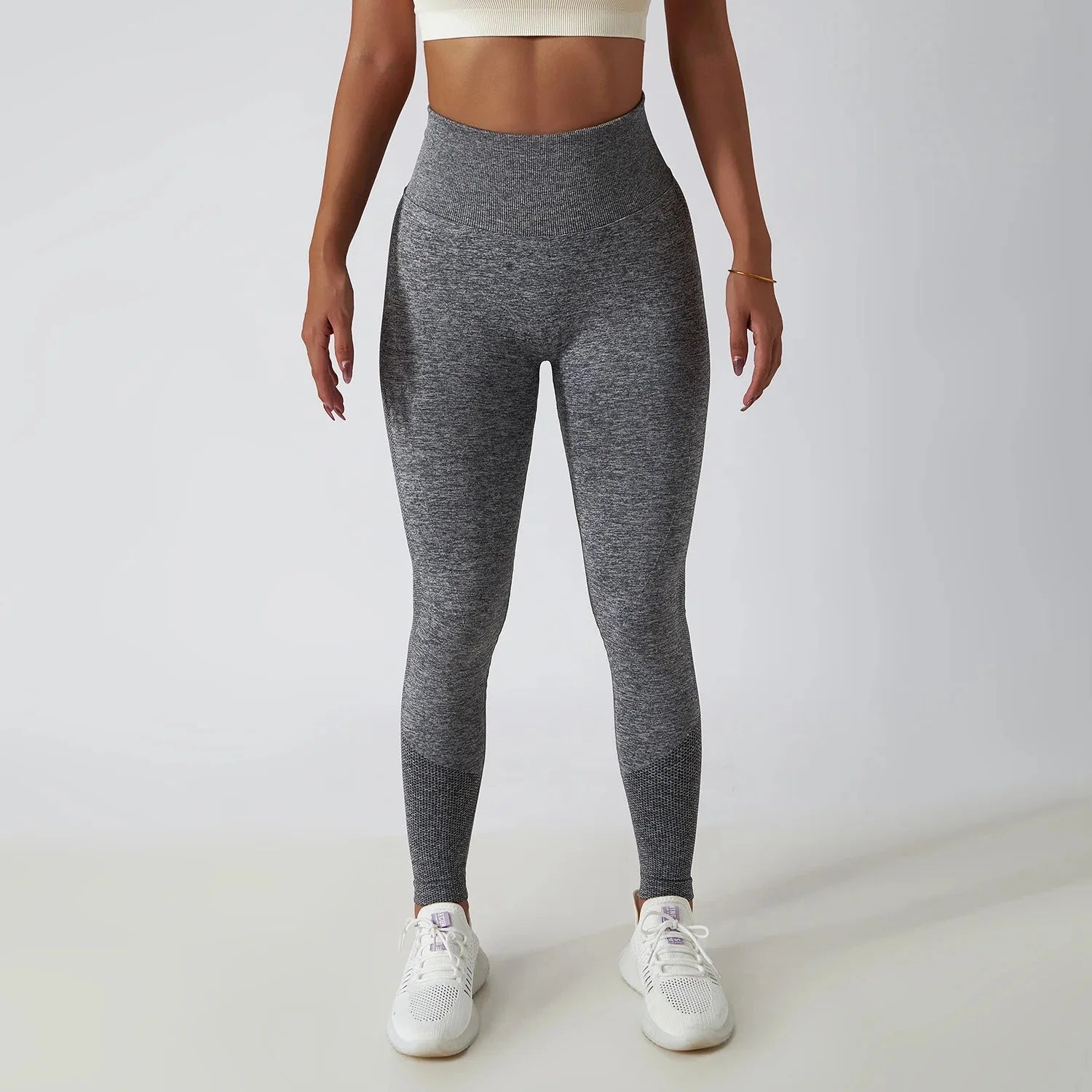 Seamless Ribbed Yoga Leggings – Tummy Control Fit by FitiqueFit