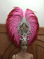 Feather headdress samba costume carnival halloween party bar performance hat makeup dance wings parade by Stardust Starlets