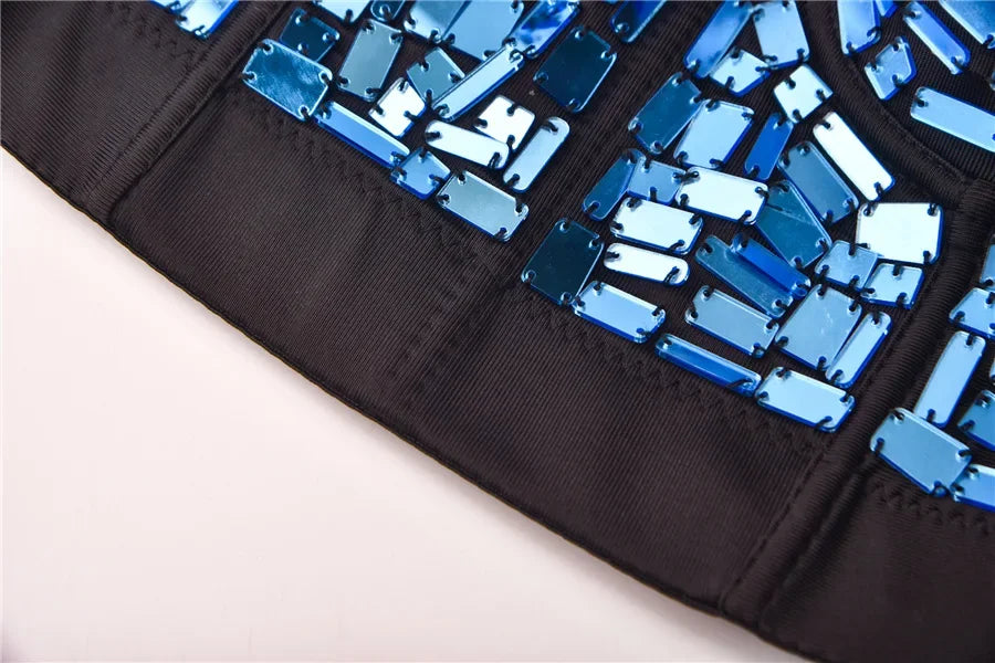 The Stardust Prism Siren – Mirror Embellished Push-Up Bustier Corset Top by Stardust Starlets