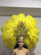FASHIONABLE AND EXQUISITE HEADDRESS FEATHERS SAMBA DANCE CARNIVAL HALLOWEEN PARTY LATIN DANCE BAR PERFORMANCE HAT MASQUERADE by Stardust Starlets