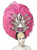 Feather headdress samba costume carnival halloween party bar performance hat makeup dance wings parade by Stardust Starlets