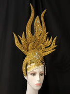 The Stardust Wings of Radiance – Deluxe Feathered Samba & Carnival Crown by Stardust Starlets
