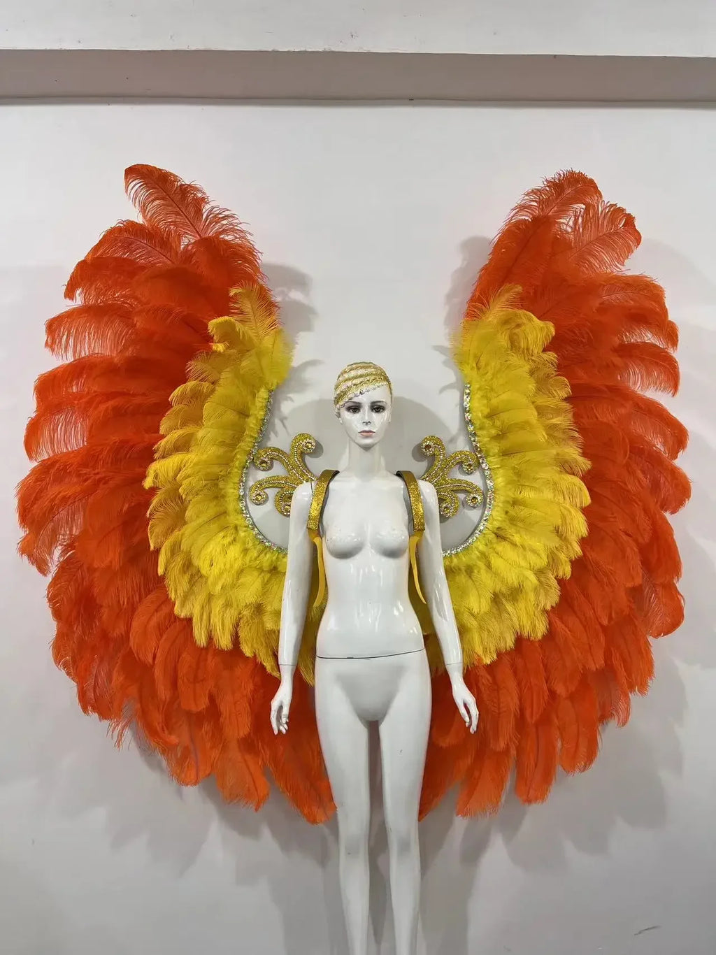 The Stardust Phoenix Wings – Deluxe Feathered Samba Backpiece & Stage Wings by Stardust Starlets