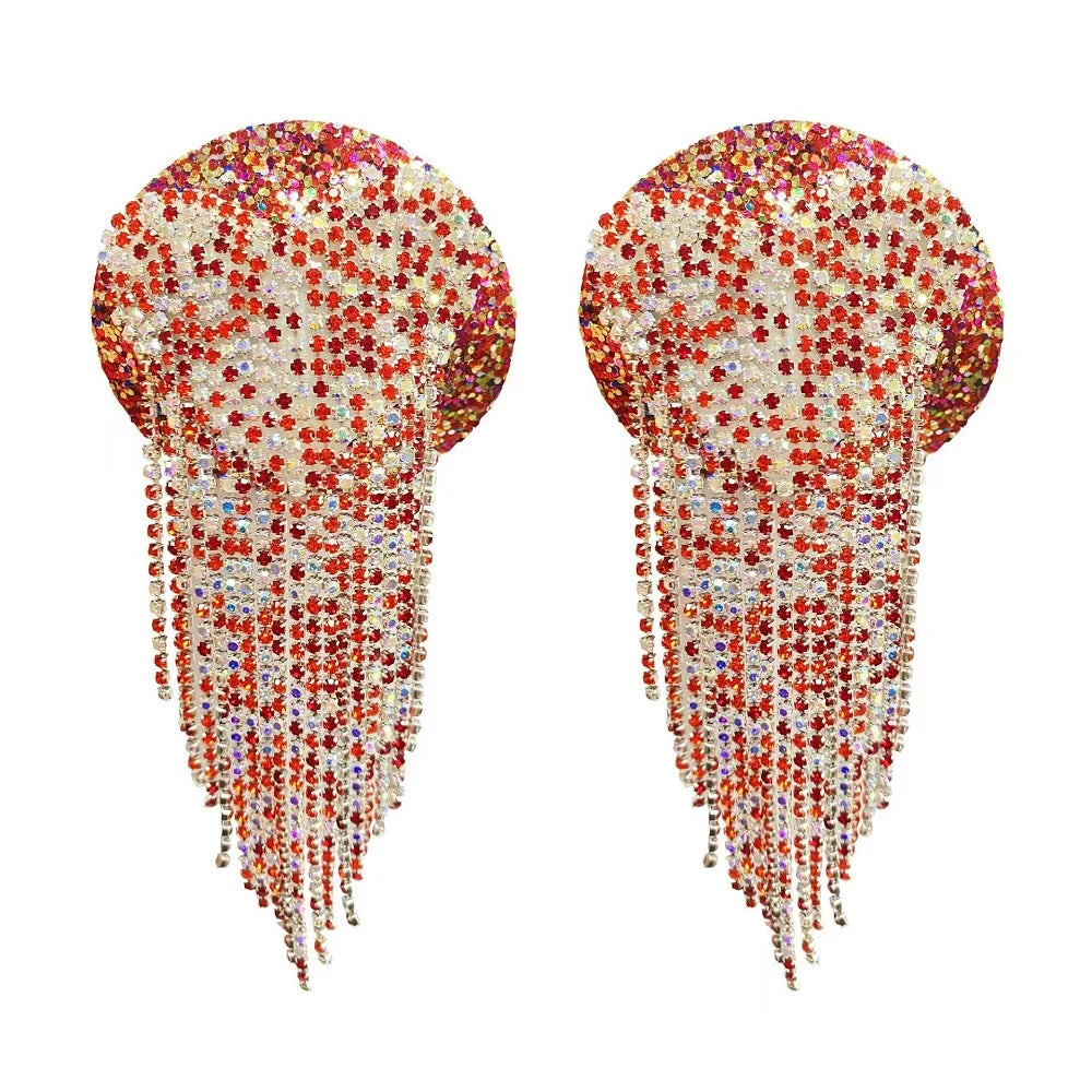 The Stardust Luminary – Deluxe Floral Chain & Tassel Reusable Nipple Covers (2 Pairs) by Stardust Starlets