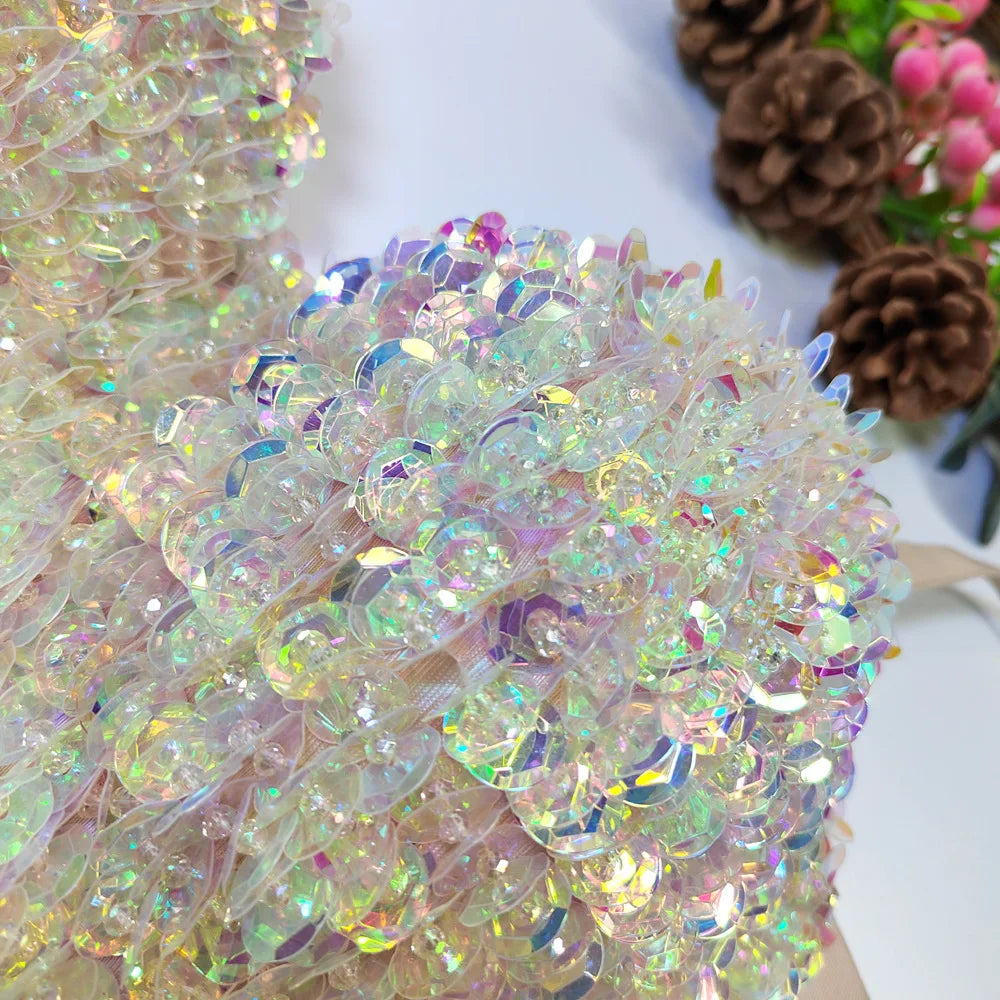 The Stardust Prism Siren – Sequined Glitter Bustier Corset Crop Top by Stardust Starlets