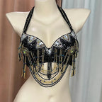 The Stardust Prism Sirena – Deluxe Beaded & Sequined Belly Dance Bra Top by Stardust Starlets