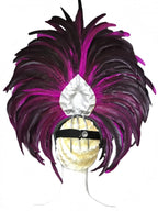 Feather headdress samba costume carnival halloween party bar performance hat makeup dance wings parade by Stardust Starlets