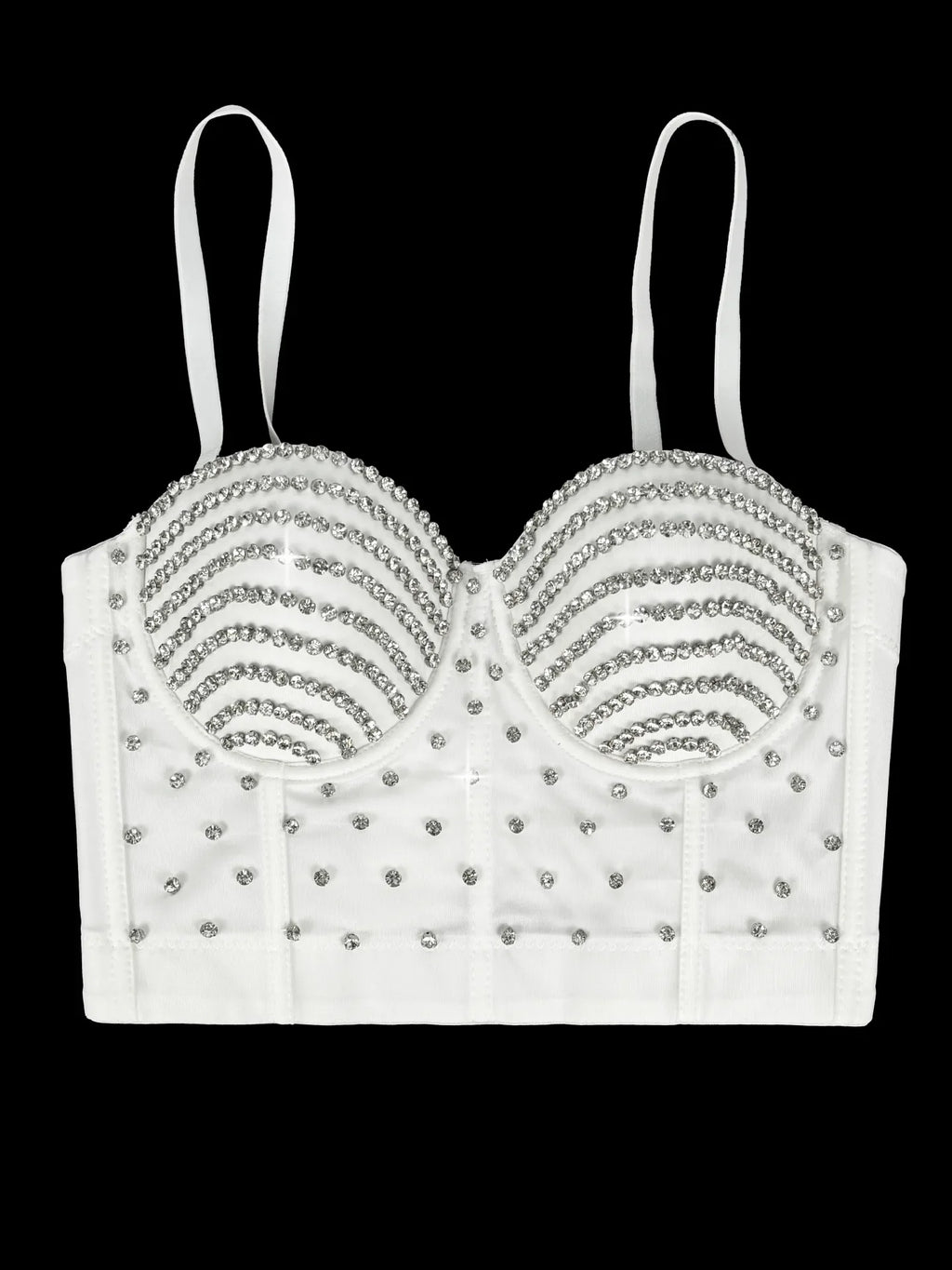The Stardust Prism Siren – Embroidered Diamond Bustier Corset Crop Top by Stardust Starlets
