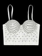 The Stardust Prism Siren – Embroidered Diamond Bustier Corset Crop Top by Stardust Starlets
