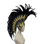 The Stardust Dark Empress – Premium Black Feathered Carnival & Gogo Headdress by Stardust Starlets