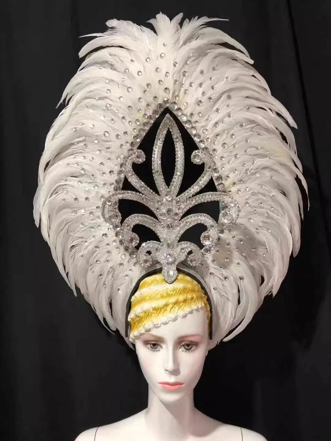 The Stardust Wings of Radiance – Deluxe Feathered Samba & Carnival Crown by Stardust Starlets