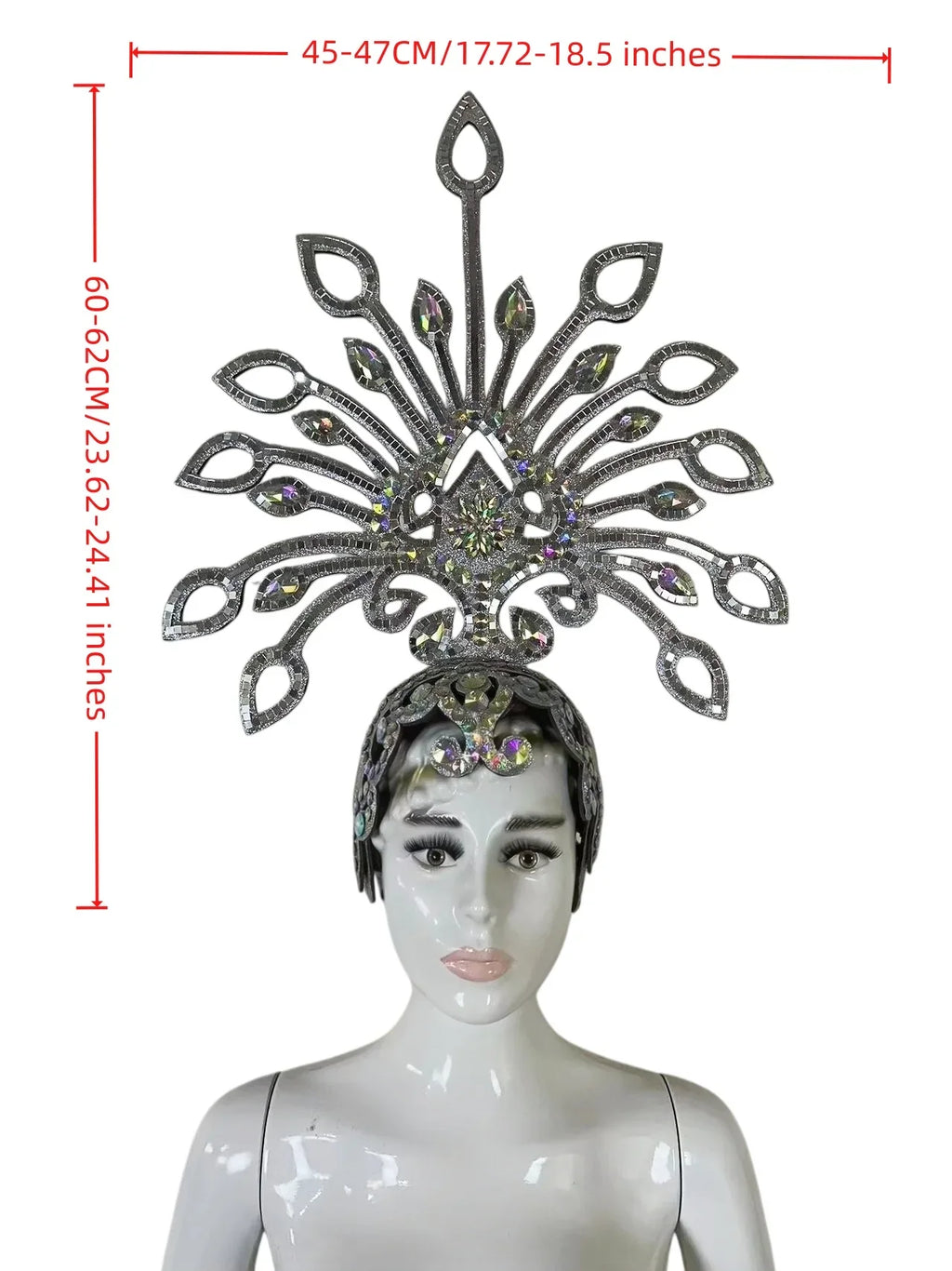 The Stardust Dionysia – Silver Starburst Carnival & Masque Ball Crown by Stardust Starlets