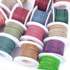 The Stardust Fluorescent Stream – Premium AAAA Glass Fluorescent & Mocha Rhinestone Cup Chain Trim by Stardust Starlets