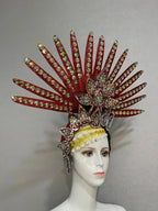The Stardust Wings of Radiance – Deluxe Feathered Samba & Carnival Crown by Stardust Starlets