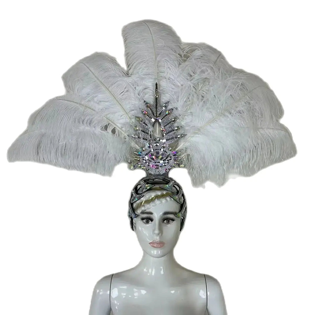 The Stardust Dionysia – Carnival & Samba Feathered Masque Ball Crown by Stardust Starlets