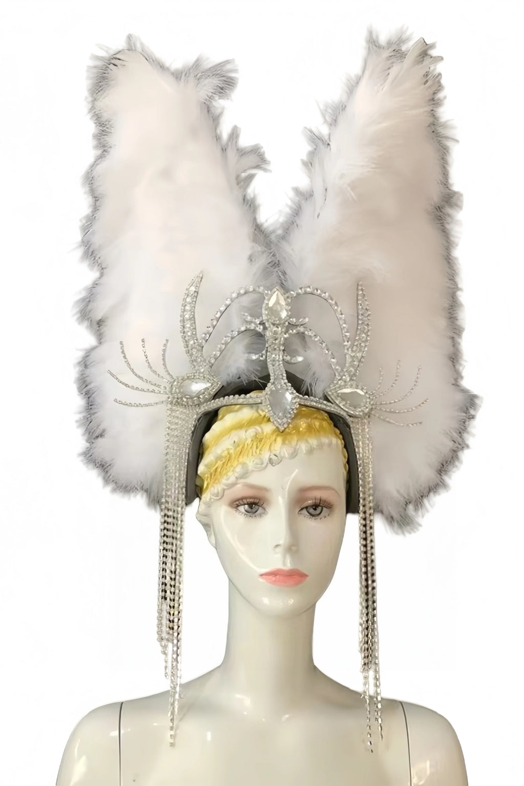 Feather headdress samba costume carnival halloween party bar performance hat makeup dance wings parade by Stardust Starlets