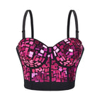 The Stardust Prism Siren – Mirror Embellished Push-Up Bustier Corset Top by Stardust Starlets