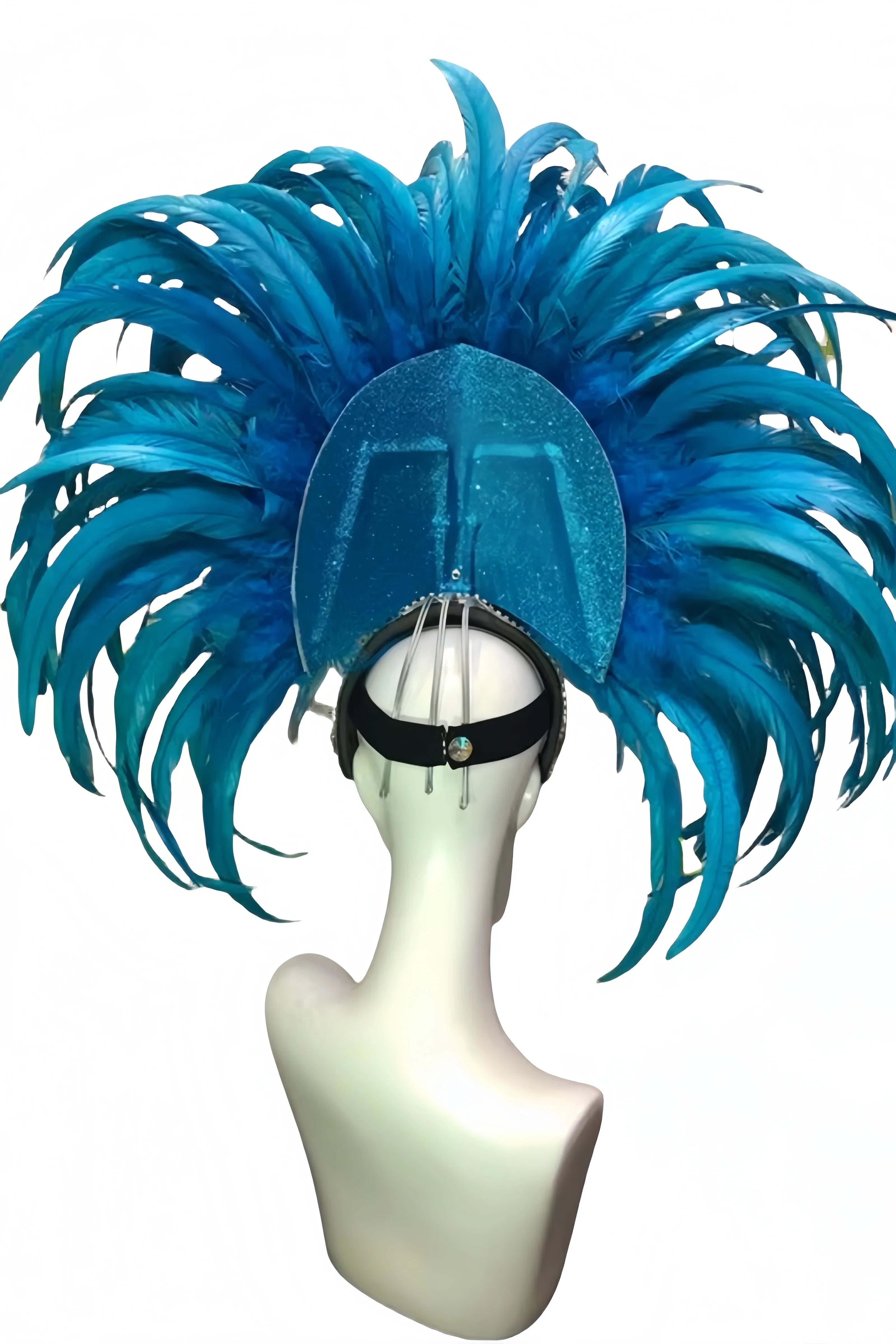 Feather headdress samba costume carnival halloween party bar performance hat makeup dance wings parade by Stardust Starlets