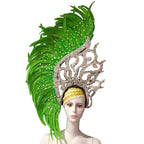 The Stardust Samba Radiance – Elegant Feathered Stage & Carnival Headdress by Stardust Starlets