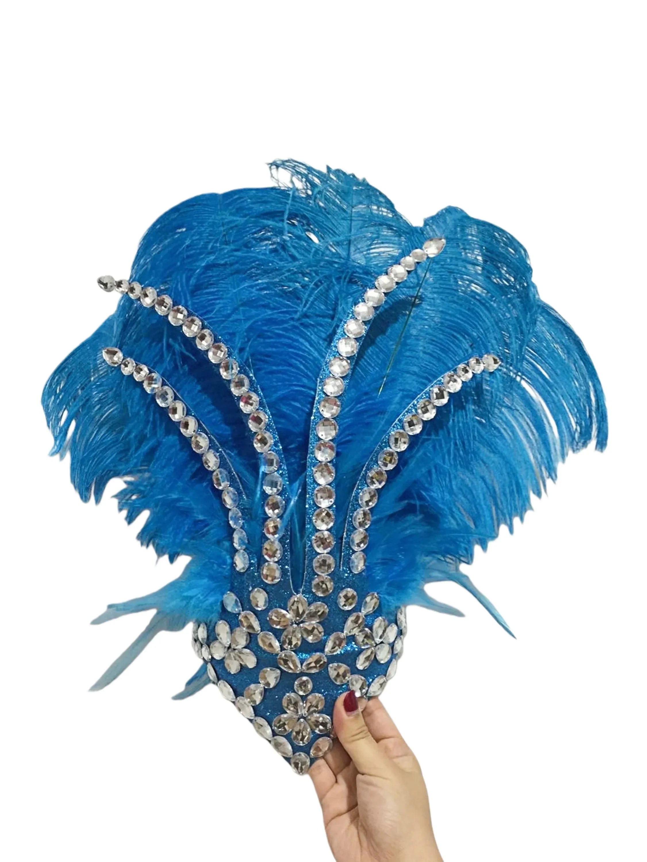 The Stardust Dionysia – Classic Feathered Samba Carnival & Masque Crown by Stardust Starlets