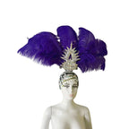 The Stardust Dionysia – Carnival & Samba Feathered Masque Ball Crown by Stardust Starlets
