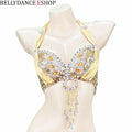 The Stardust Siren Shimmer – Sequin & Tassel Halter Belly Dance Bra Top by Stardust Starlets