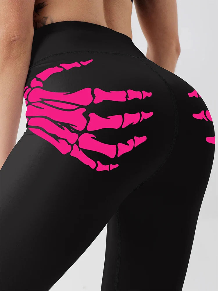 🖤 Women's Claw Skull High-Waisted Yoga Leggings by FitiqueFit
