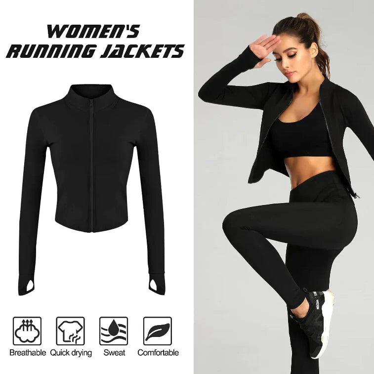Women's Long Sleeved Fitness Jacket by Femme Fit Activewear