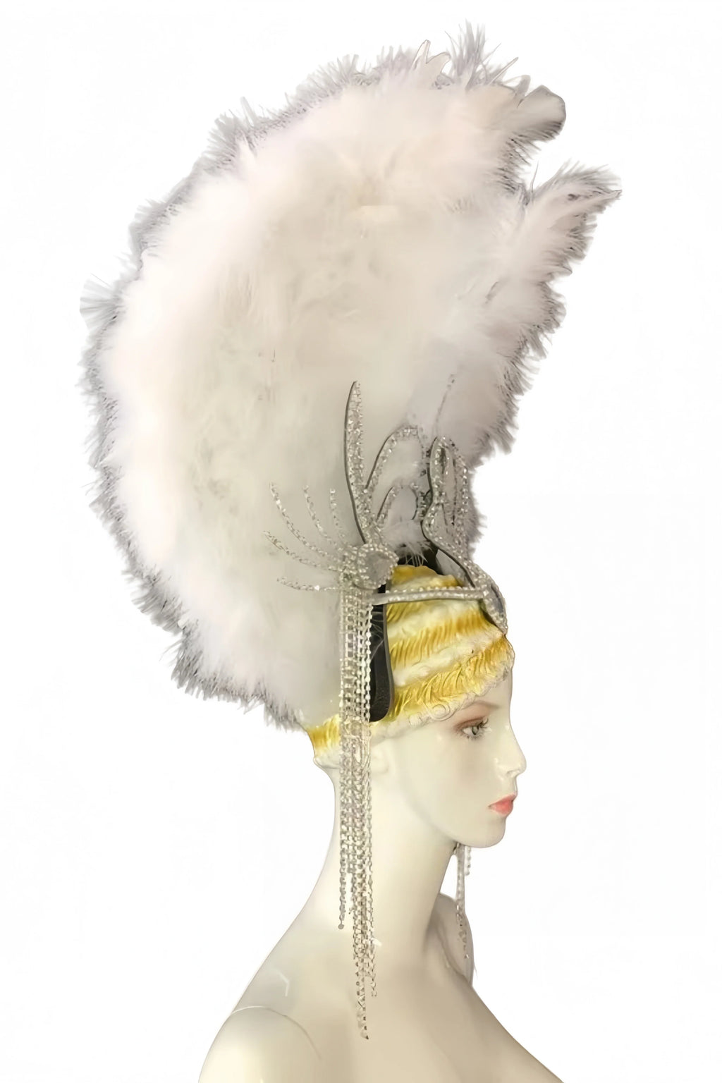 Feather headdress samba costume carnival halloween party bar performance hat makeup dance wings parade by Stardust Starlets