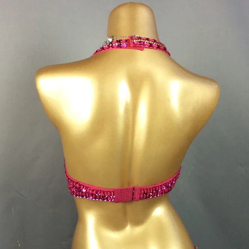 The Stardust Prism Sirena – Deluxe Beaded & Sequined Belly Dance Bra Top by Stardust Starlets