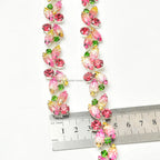 The Stardust Pink Blossom – Glitter Pink Leaf Glass Rhinestone Chain & Trim Applique by Stardust Starlets