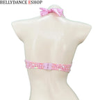 The Stardust Siren Shimmer – Sequin & Tassel Halter Belly Dance Bra Top by Stardust Starlets