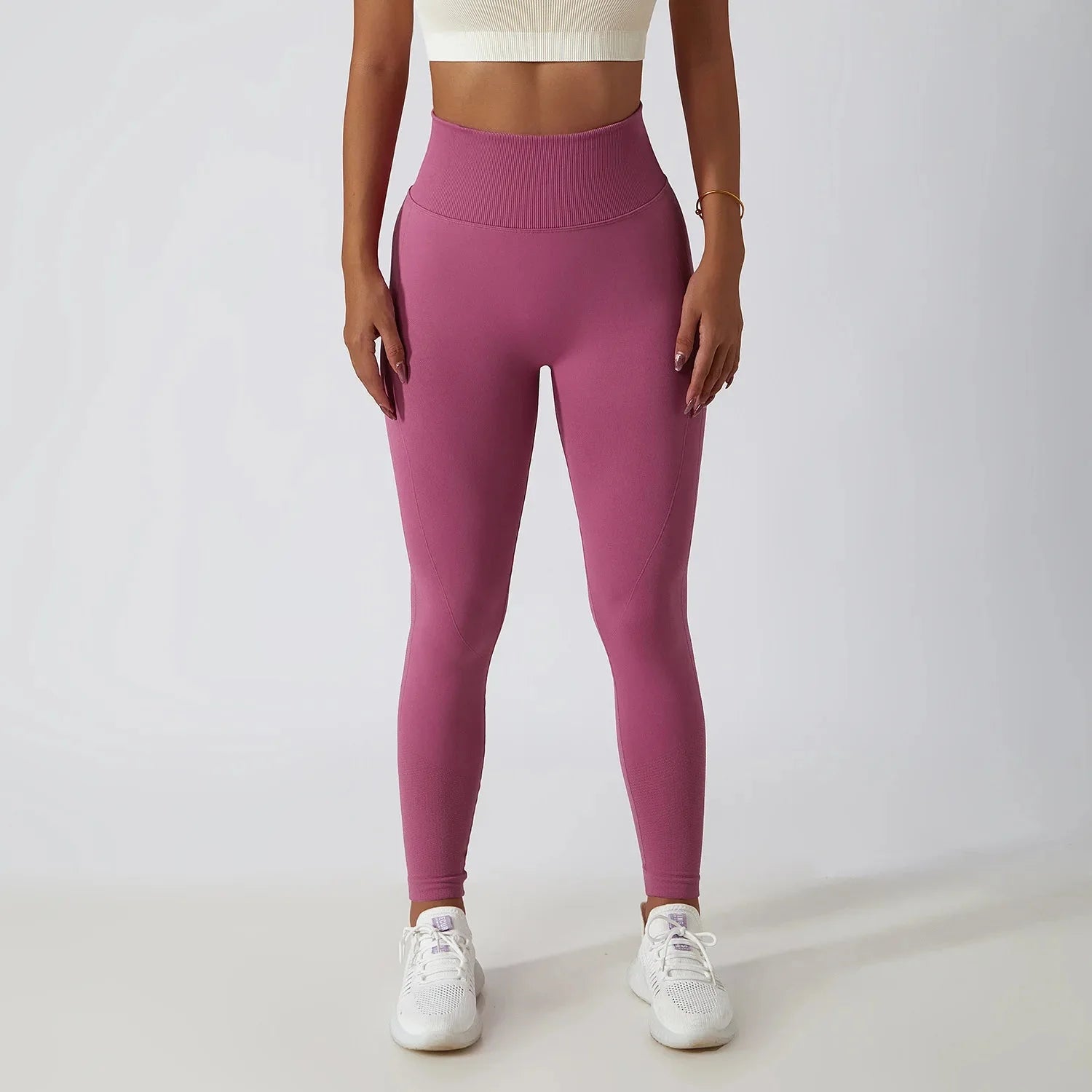 Seamless Ribbed Yoga Leggings – Tummy Control Fit by FitiqueFit