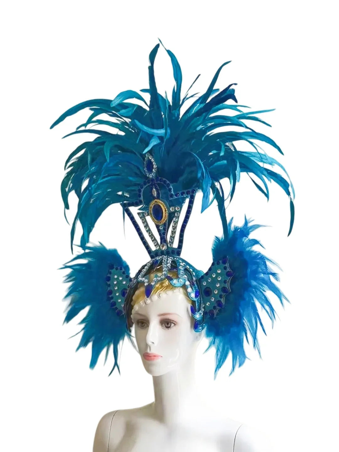 The Stardust Sovereign – Majestic Feathered Samba Carnival Headdress by Stardust Starlets
