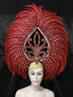 The Stardust Wings of Radiance – Deluxe Feathered Samba & Carnival Crown by Stardust Starlets