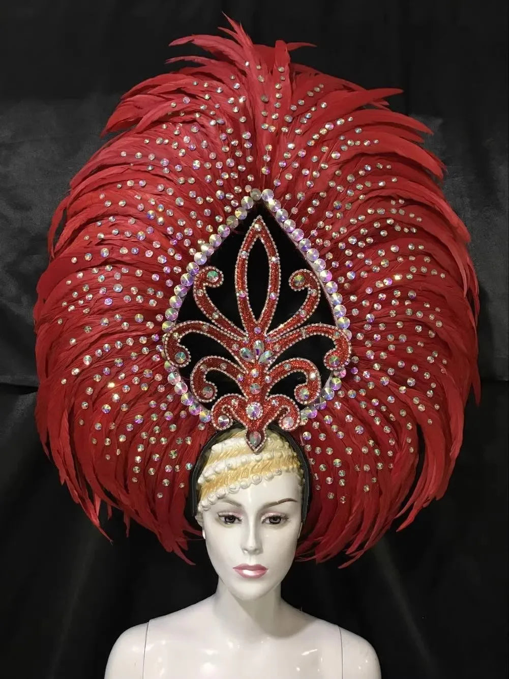 The Stardust Wings of Radiance – Deluxe Feathered Samba & Carnival Crown by Stardust Starlets