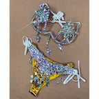 The Stardust Empress Royale – Deluxe Rhinestone Samba Carnival Wire Bra, Panty, Belt & Necklace 4-Piece Costume Set by Stardust Starlets