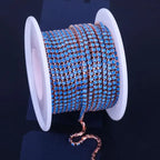 The Stardust Fluorescent Stream – Premium AAAA Glass Fluorescent & Mocha Rhinestone Cup Chain Trim by Stardust Starlets