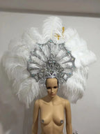 FASHIONABLE AND EXQUISITE HEADDRESS FEATHERS SAMBA DANCE CARNIVAL HALLOWEEN PARTY LATIN DANCE BAR PERFORMANCE HAT MASQUERADE by Stardust Starlets